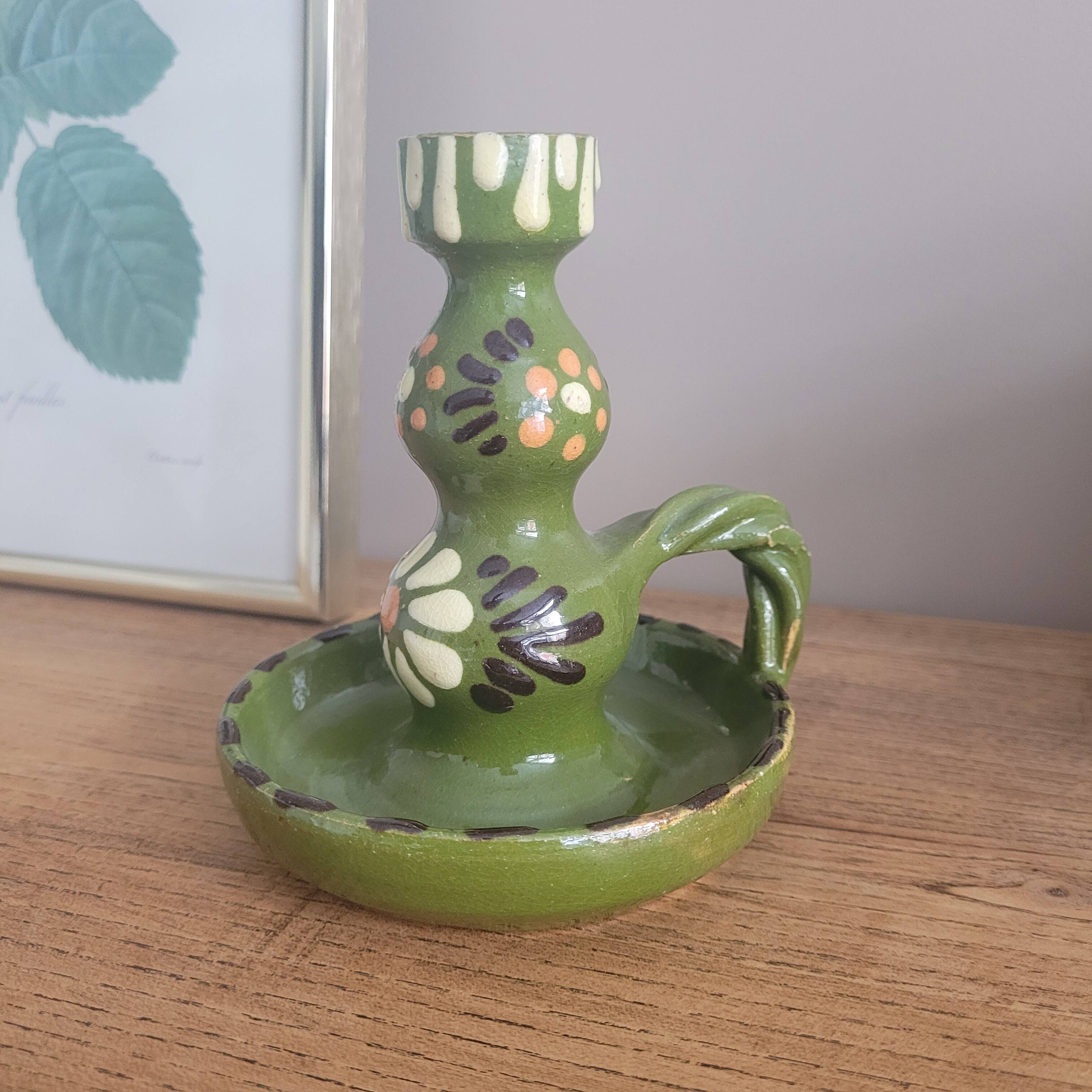 La Redoute x Selency ceramic candle holder 03 green