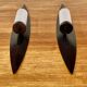 Pair of scandinavian design metal and glass lanterns.