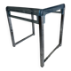 Bedside table in blue plexiglass and chrome metal, 1970