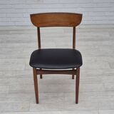 1960s, set of 5 Danish dining chairs, reupholstered, teak wood.