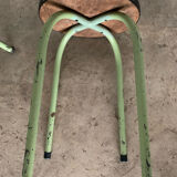 Pair of green Formica stools