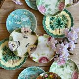 Set of 12 antique slip plates