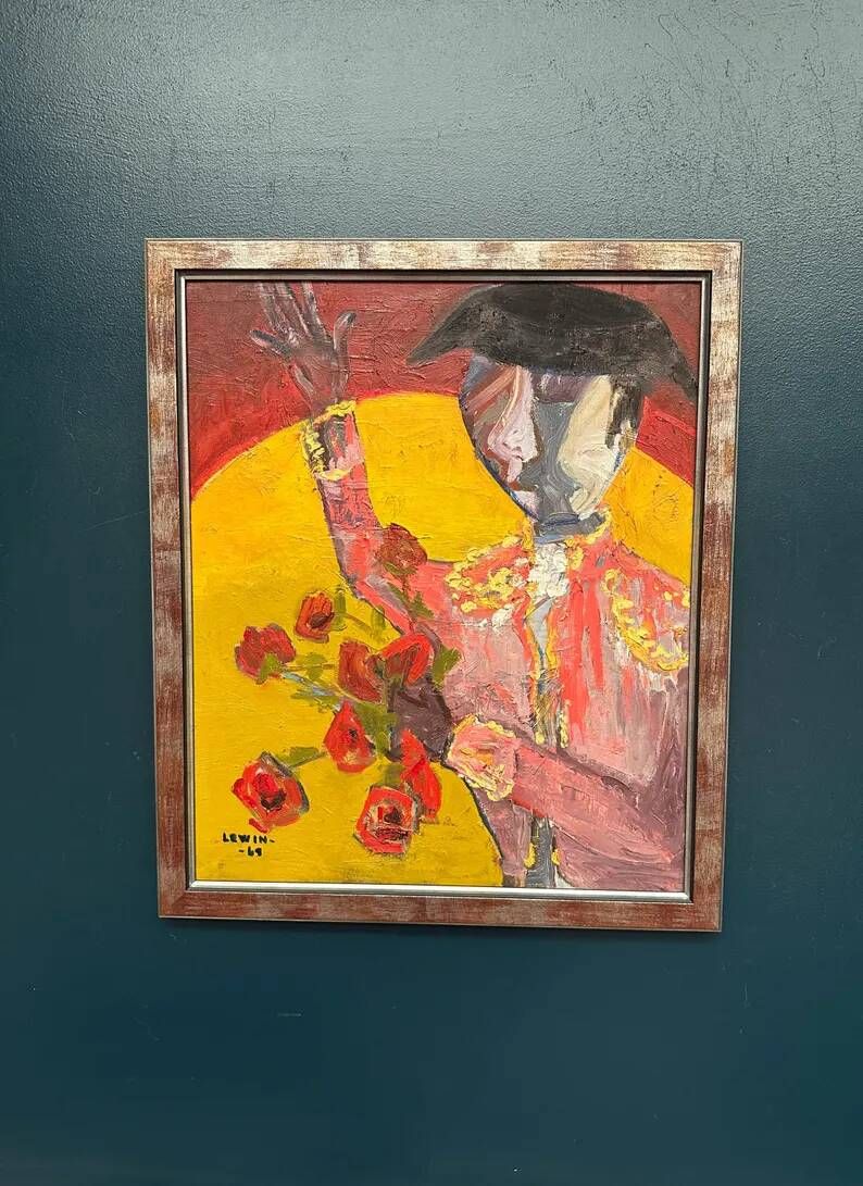 Original Swedish Oil on Canvas - "Matador" by Gösta Lewin (1920–2016)
