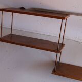 Wall shelf in oak and copper from the 50s