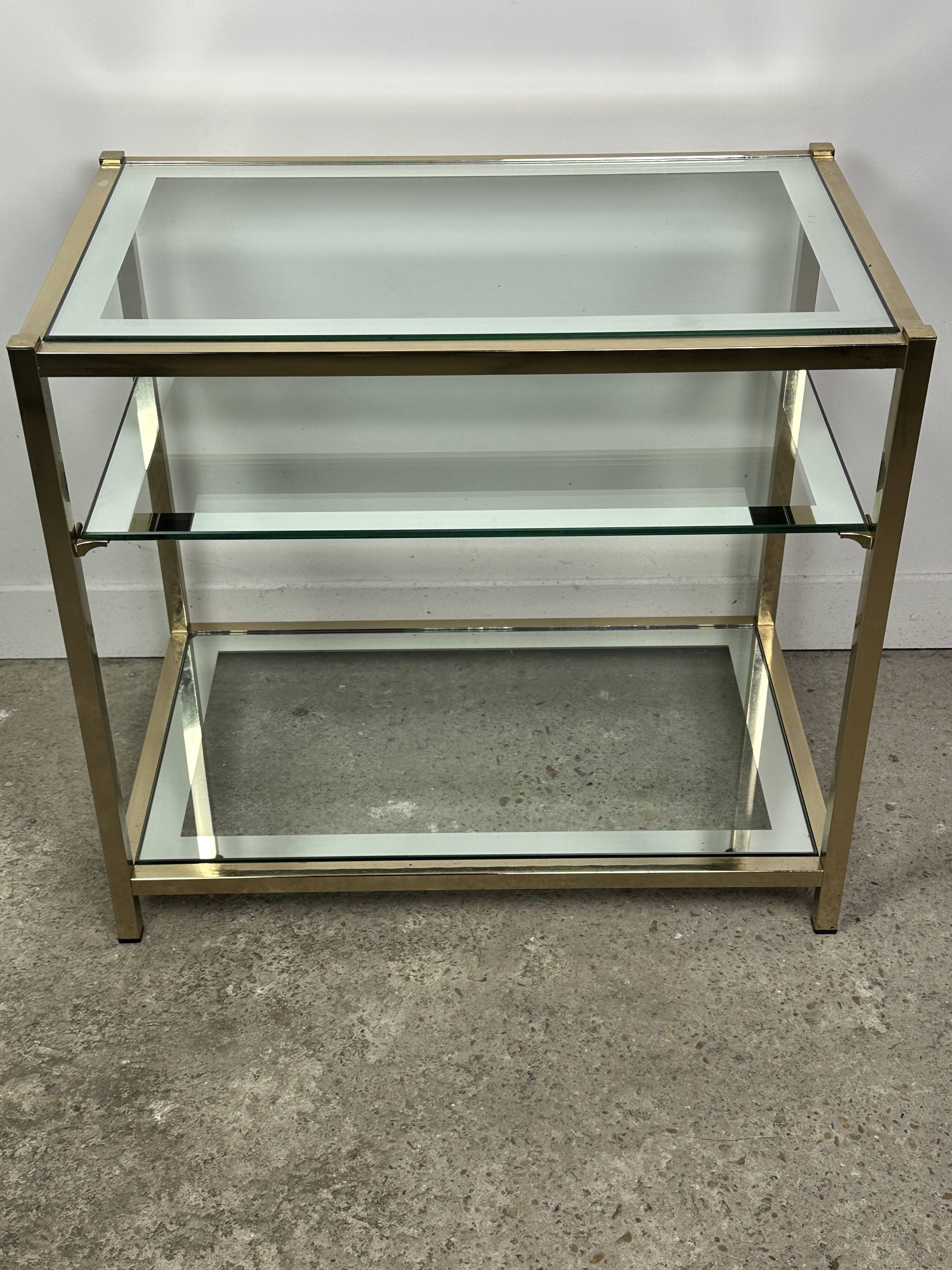 Vintage golden brass side table 1970