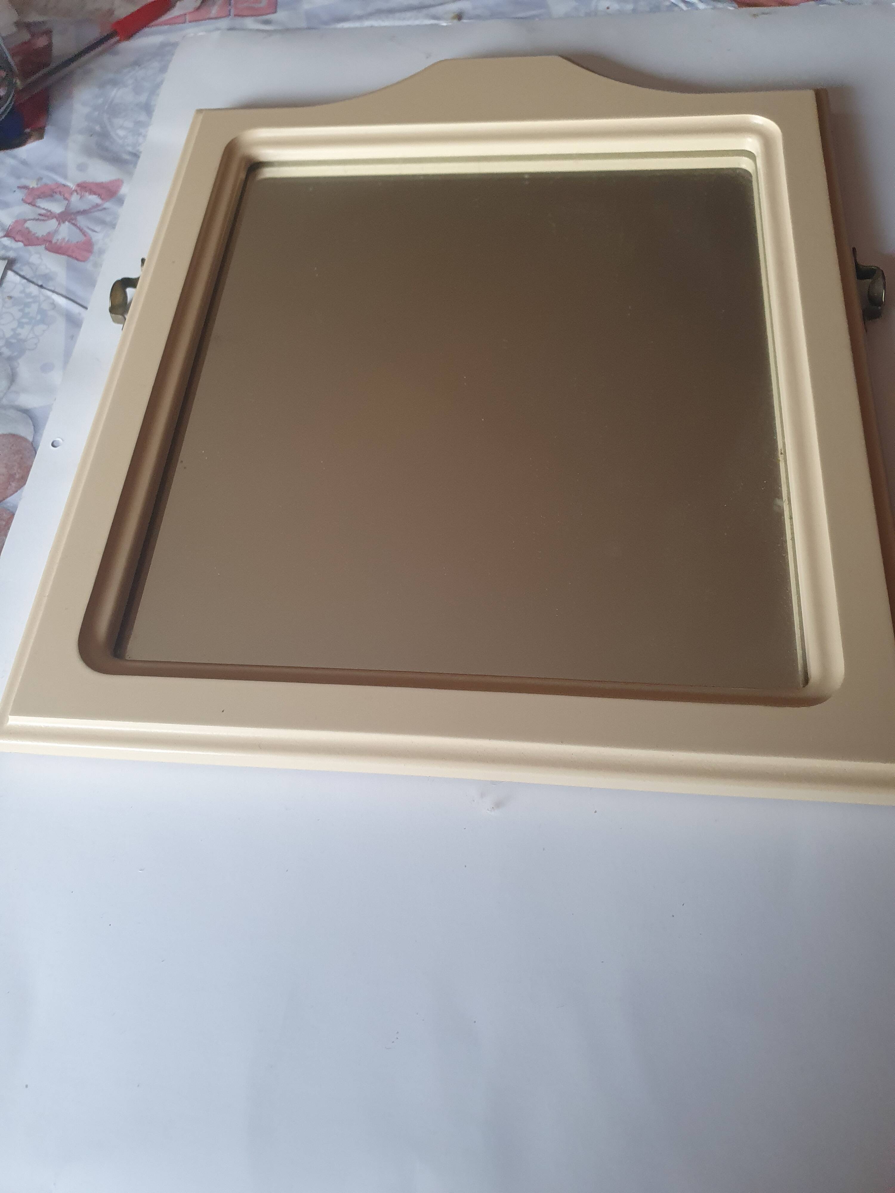 Beige plastic framed mirror