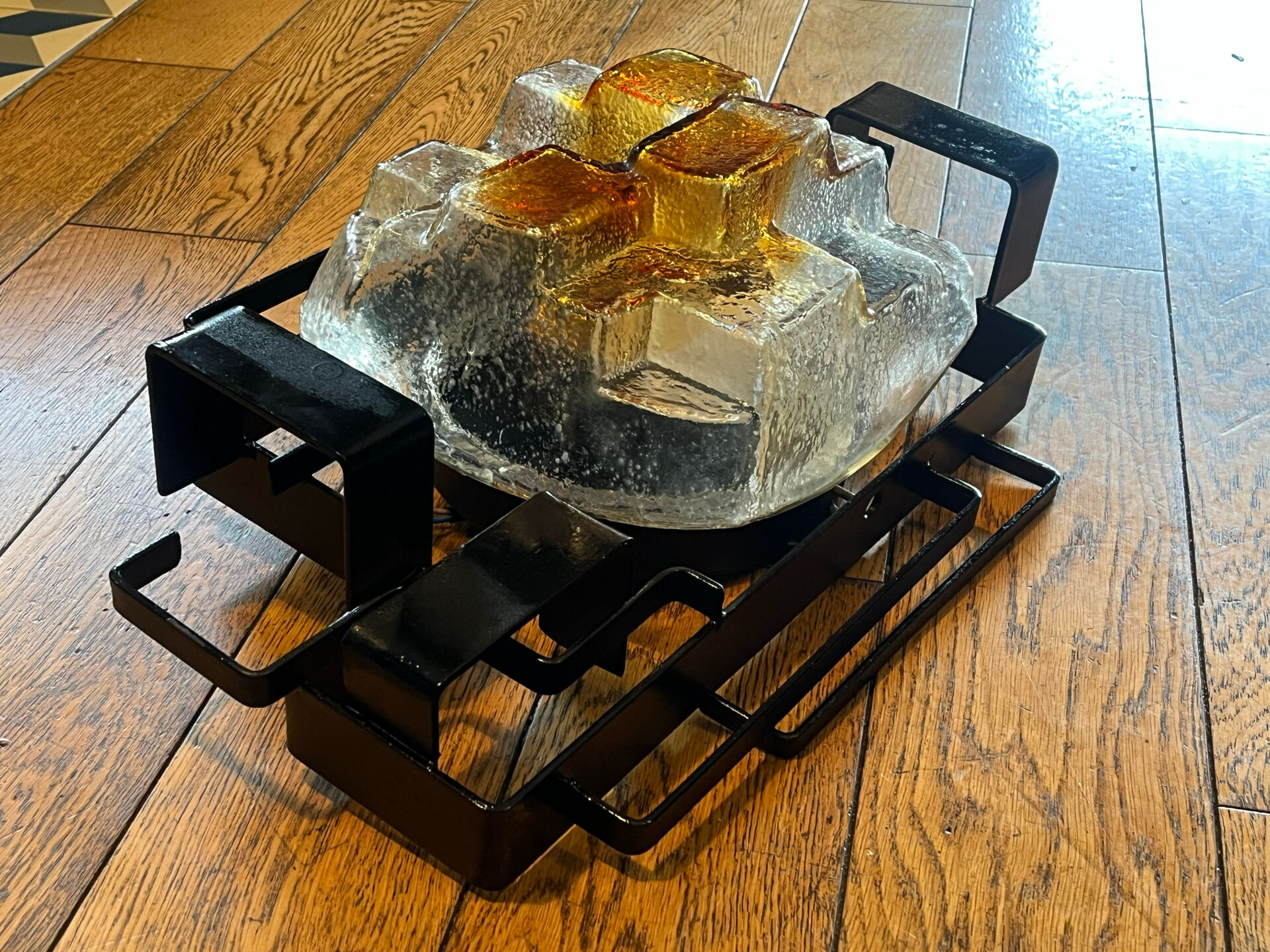 Brutalist wall sconce Murano glass
