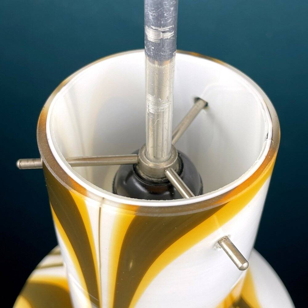 Mid-century brown opaline glass pendant, Murano, Italy, 1950s