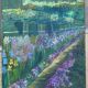 Huile sur toile impressionniste – "Le Jardin aux Iris"