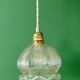 Suspension globe vintage en verre transparent