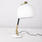 Vintage 60's table lamp in brass and white metal italian design