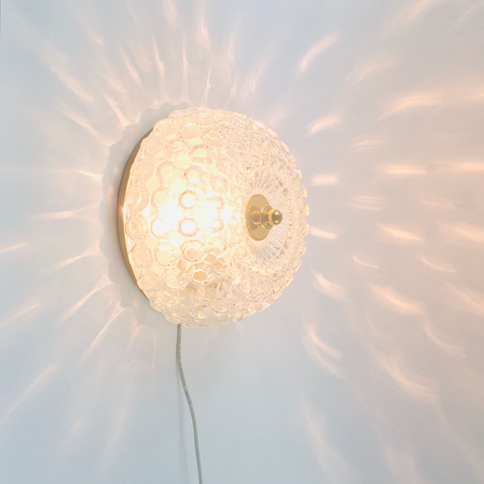 Paire d’appliques murales en verre du milieu du siècle ou de supports encastrés par Helena Tynell pour le Limbourg, Allemagne, années 1960