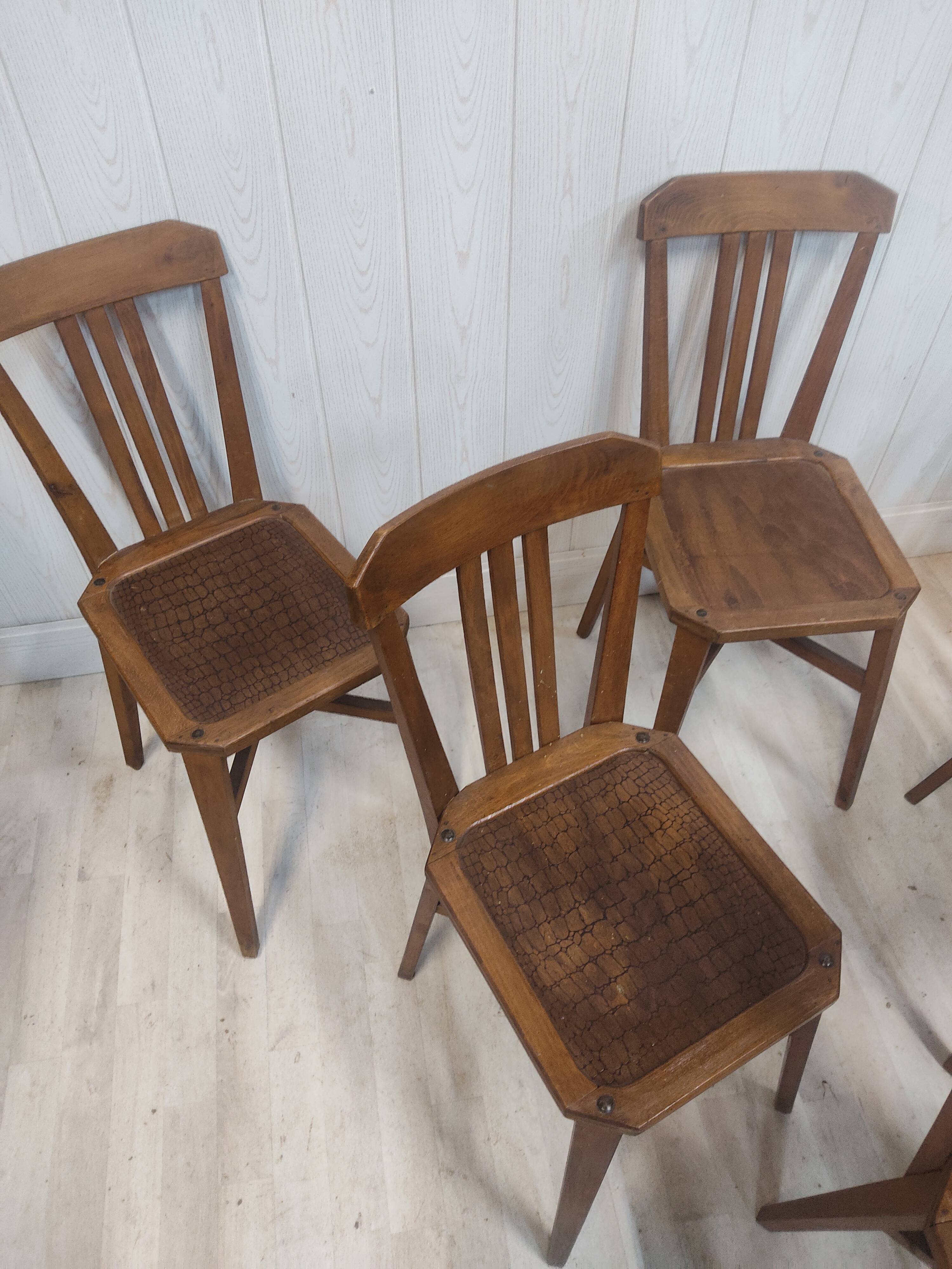 Set of 6 antique bistro chairs