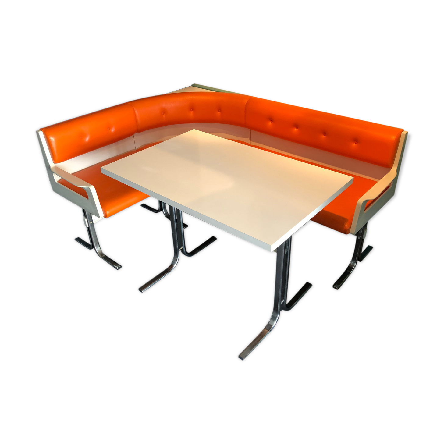Vintage dining area bench and matching table