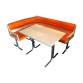 Banquette vintage coin repas et sa table assortie