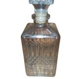 Chiseled Glass Whiskey Decanter with Airtight Stopper