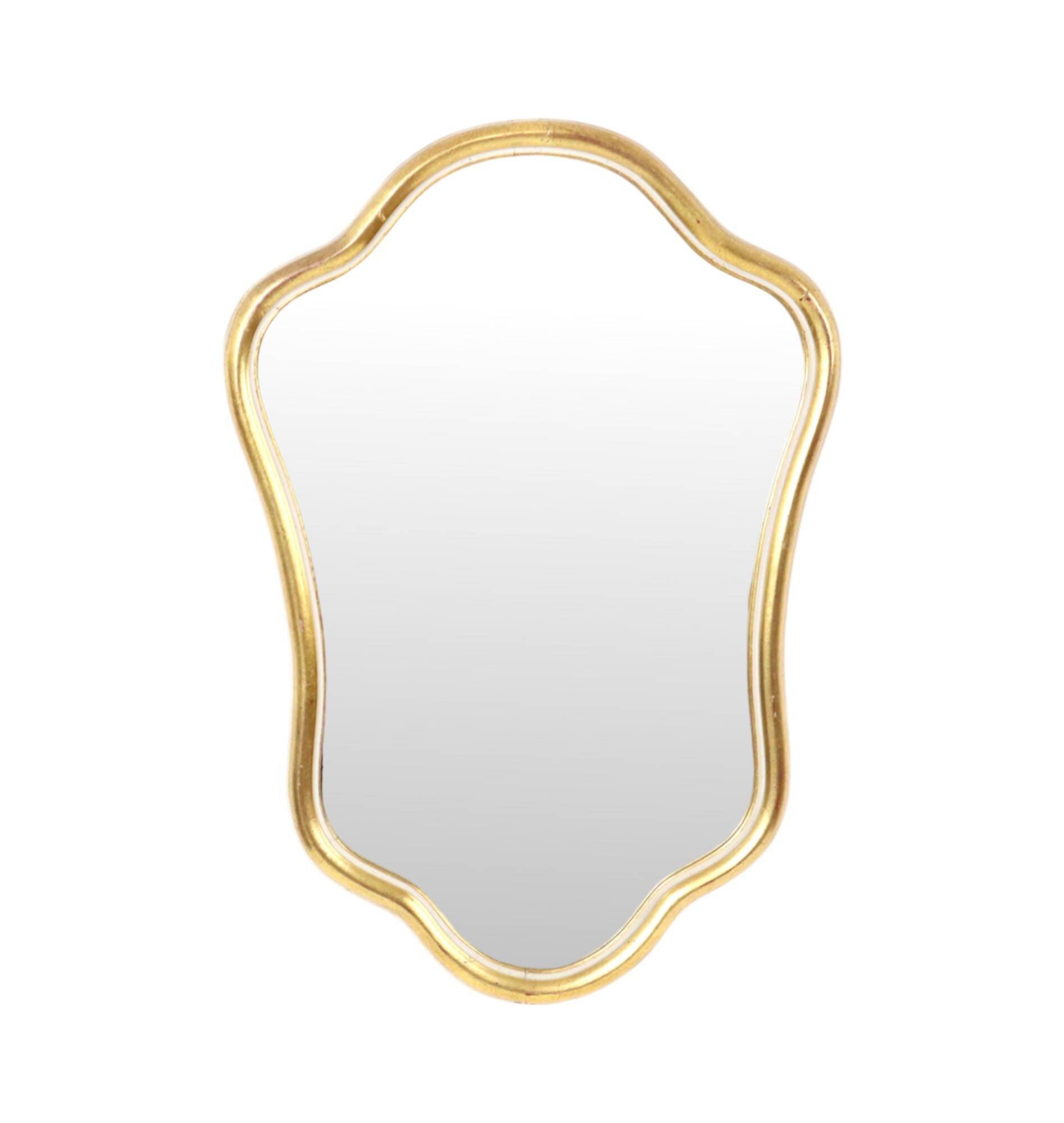 Vintage Classic Gold Leaf Gilded Mirror Belgium Cavos Baroque