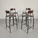 Lot 4 industrial bar stools 70s