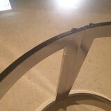 Glass and metal table