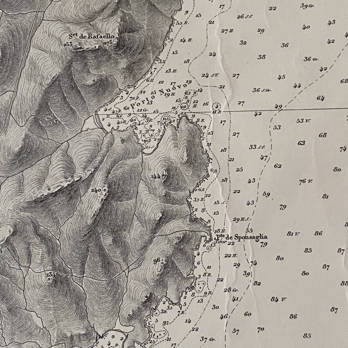 Marine chart Porto Vecchio 1956