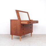 Danish design teak chest of drawers with dressing table, 1960s