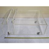 Vintage plexiglass coffee table and magazine rack, 1970s