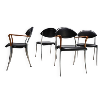 Set of four Coro dining chairs by Luigi Origlia, 1980