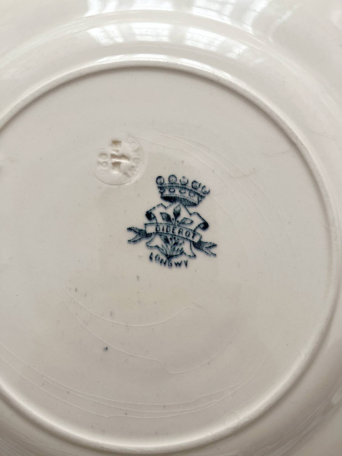 6 ironstone dinner plates “Diderot” Longwy