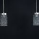 Pair of Italian Pendant Lights in Glass and Polished Aluminum, 1970s