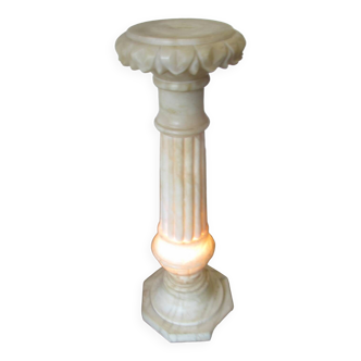 Carved alabaster column, lit inside