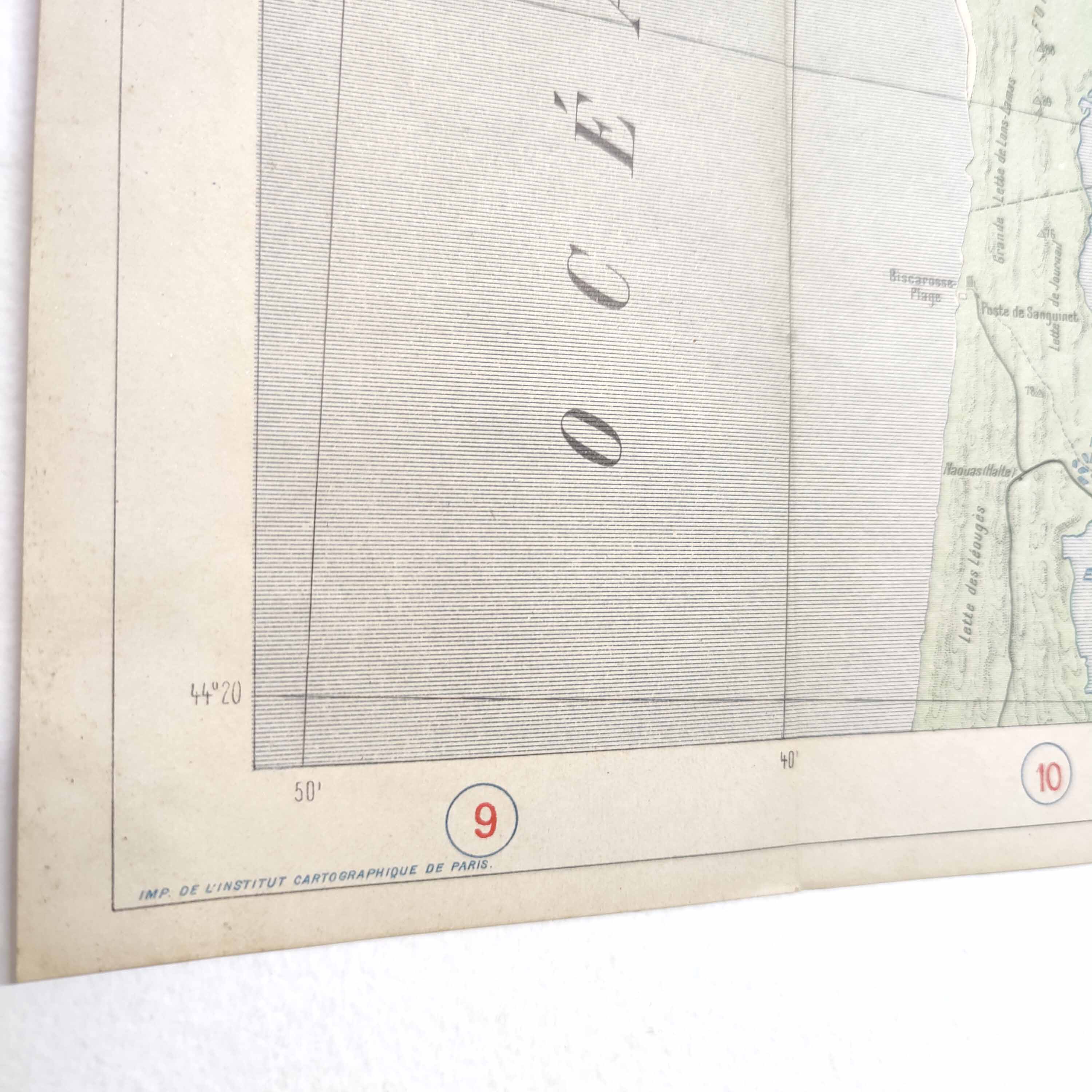 Michelin map Bassin d'Arcachon Bordeaux 1920