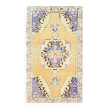 1970s Vintage Turkish Oushak Handmade Wool Cotton Brown Area Rug 135x238