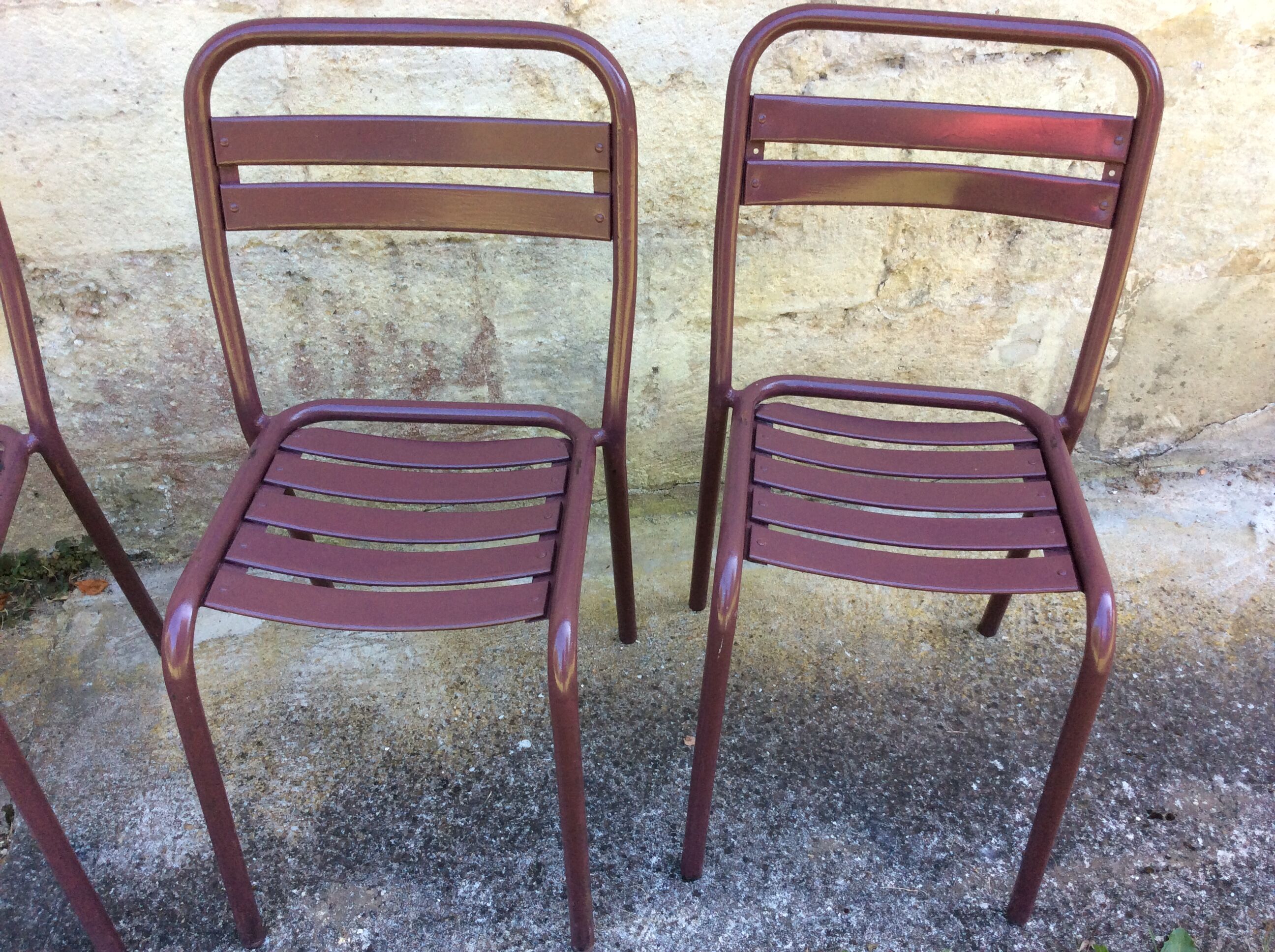 Série de 4 chaises en métal
