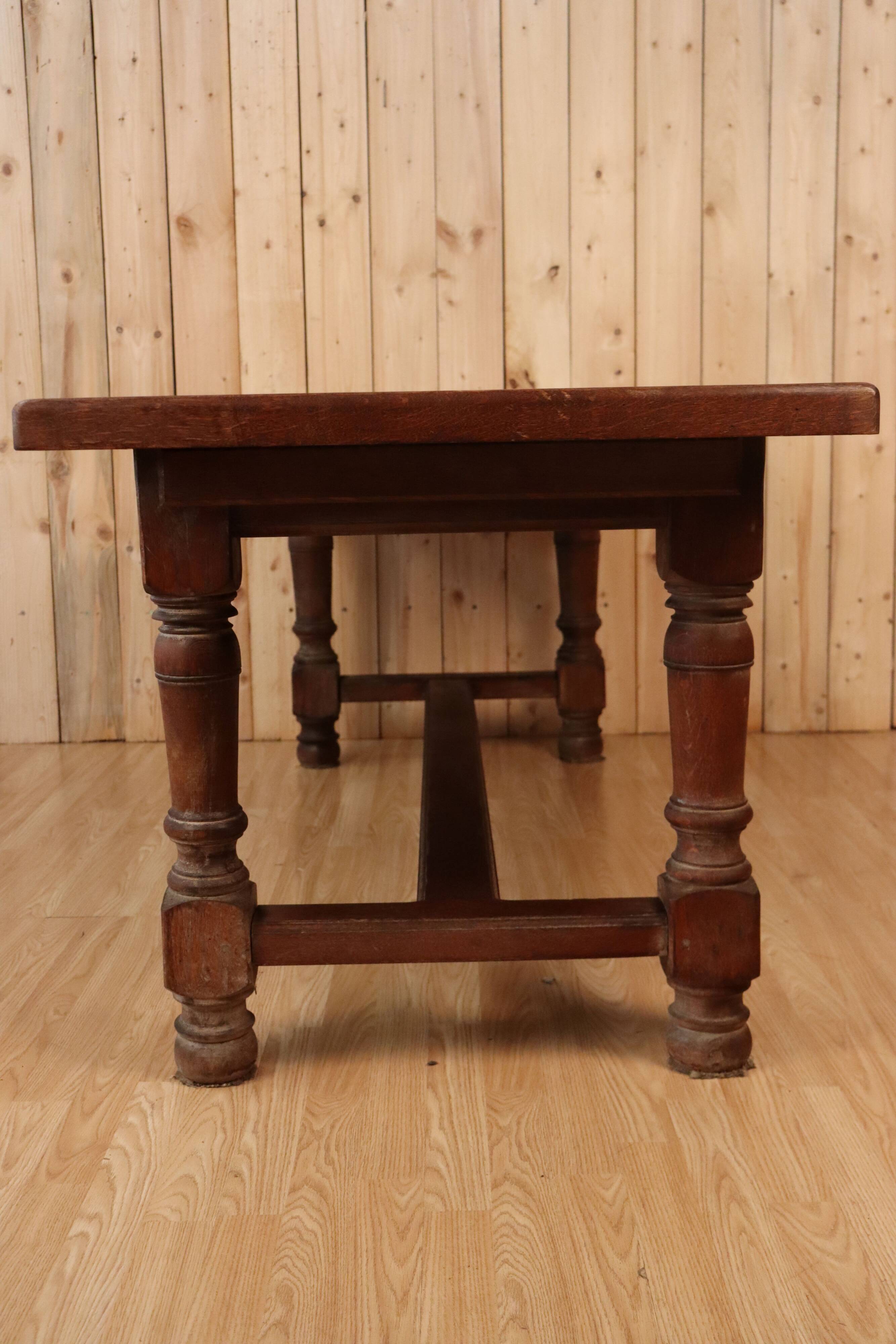 Large monastery style oak farmhouse table