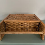 Vintage rattan wall shelf