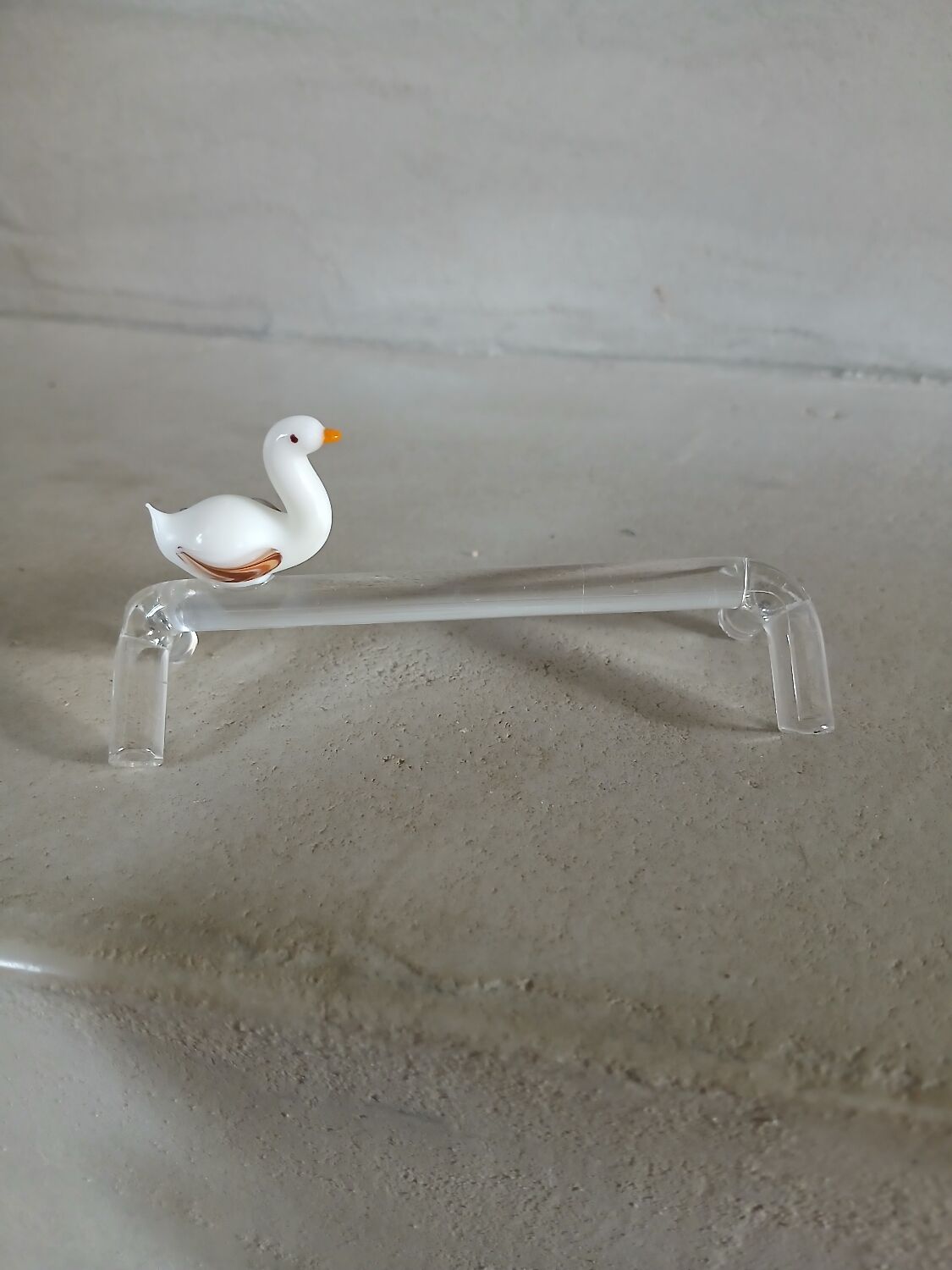 14 antique glass knife rests / ducks