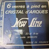 6 verres cristal, modèle New Line, 1980