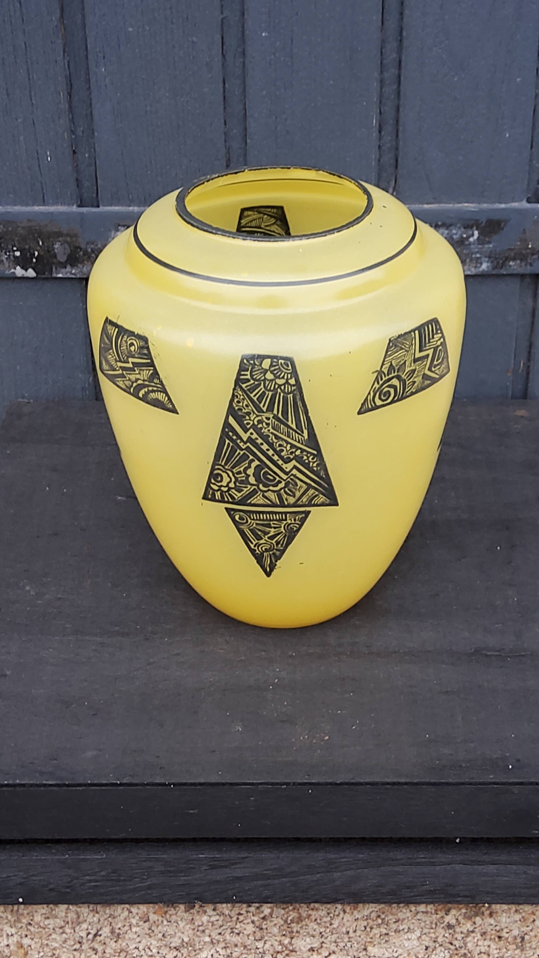 Art deco glass vase signed Legras from the 1930s