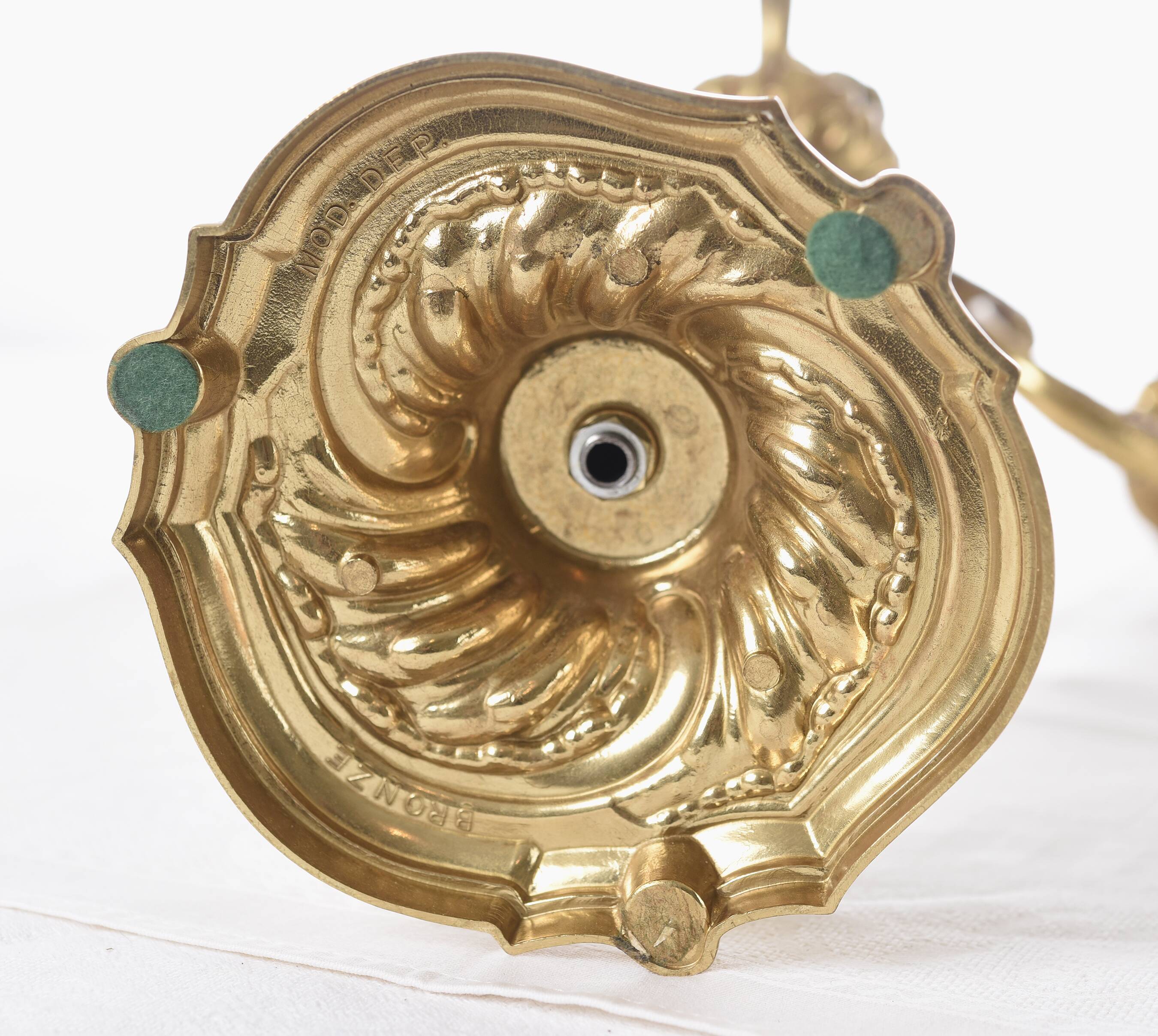 Pair of antique 6-arm bronze candelabras, 19th century