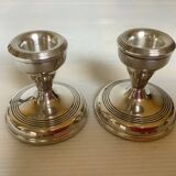 Pair of small silver candlesticks with hallmarks