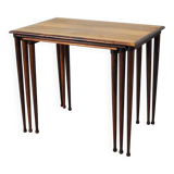 Scandinavian Modern Rosewood Nesting Tables with Drumstick Legs