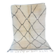 Authentique tapis berbère marocain écru et noir 3*2m