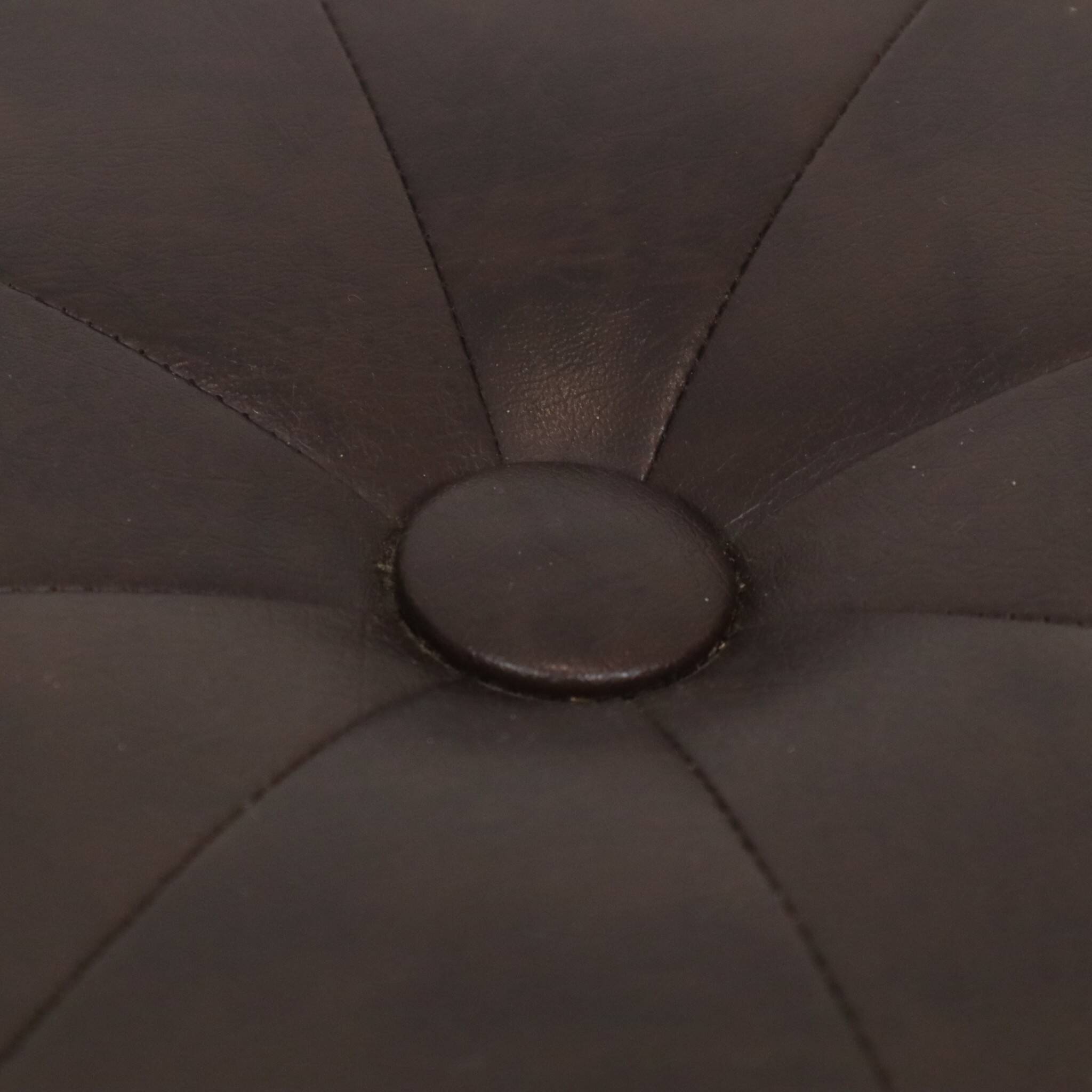 Vintage Square Pouf Brown Faux Leather Patchwork 40cm