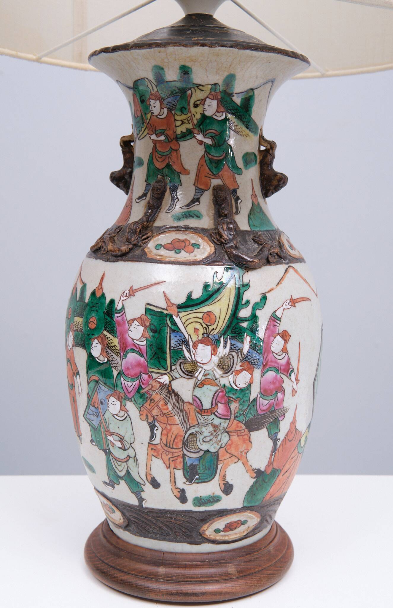 Nanking Earth-ware table lamp 1890s China