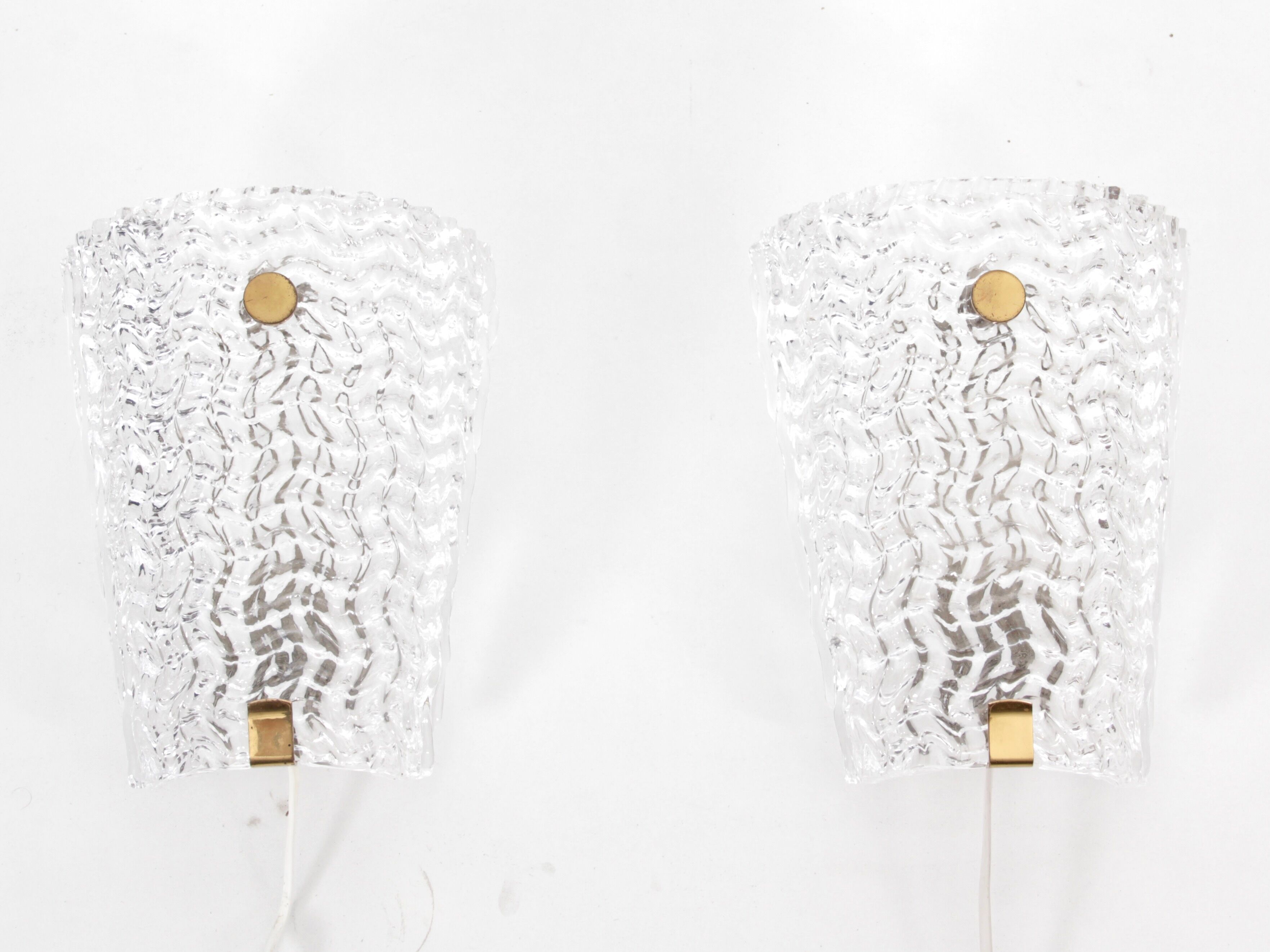 Pair of Scandinavian crystal sconces