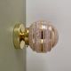 Vintage art deco globe wall or ceiling light in pink and gold Clichy glass