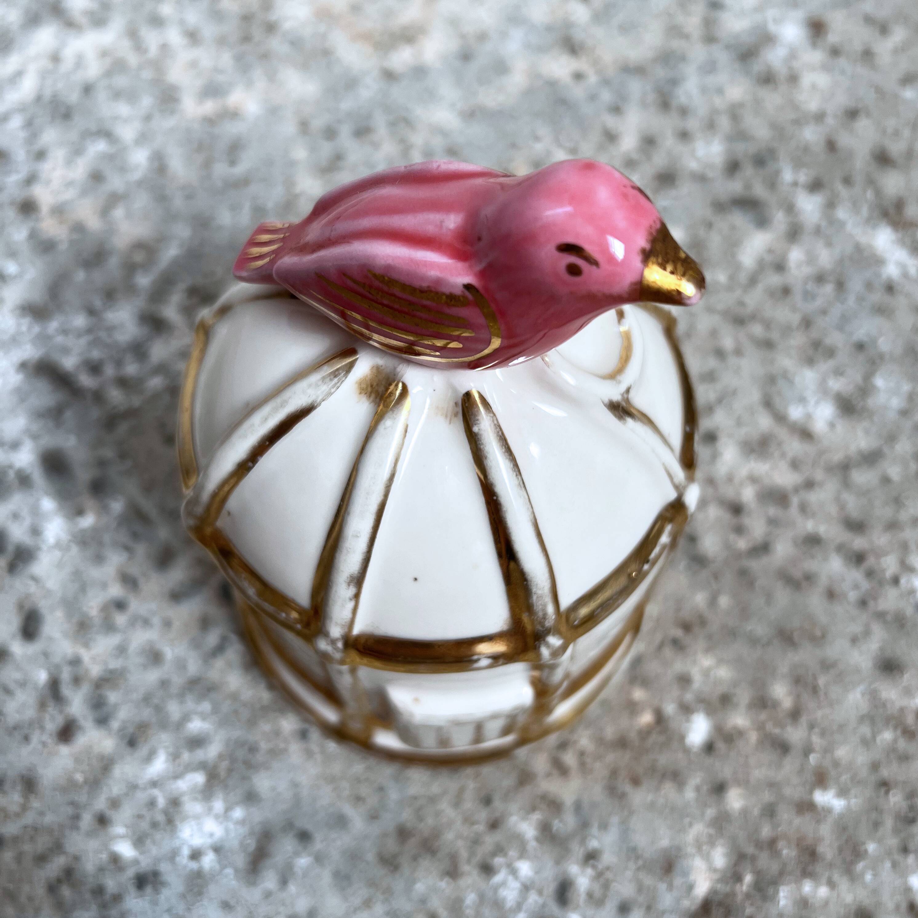 Candy cage ceramic bird