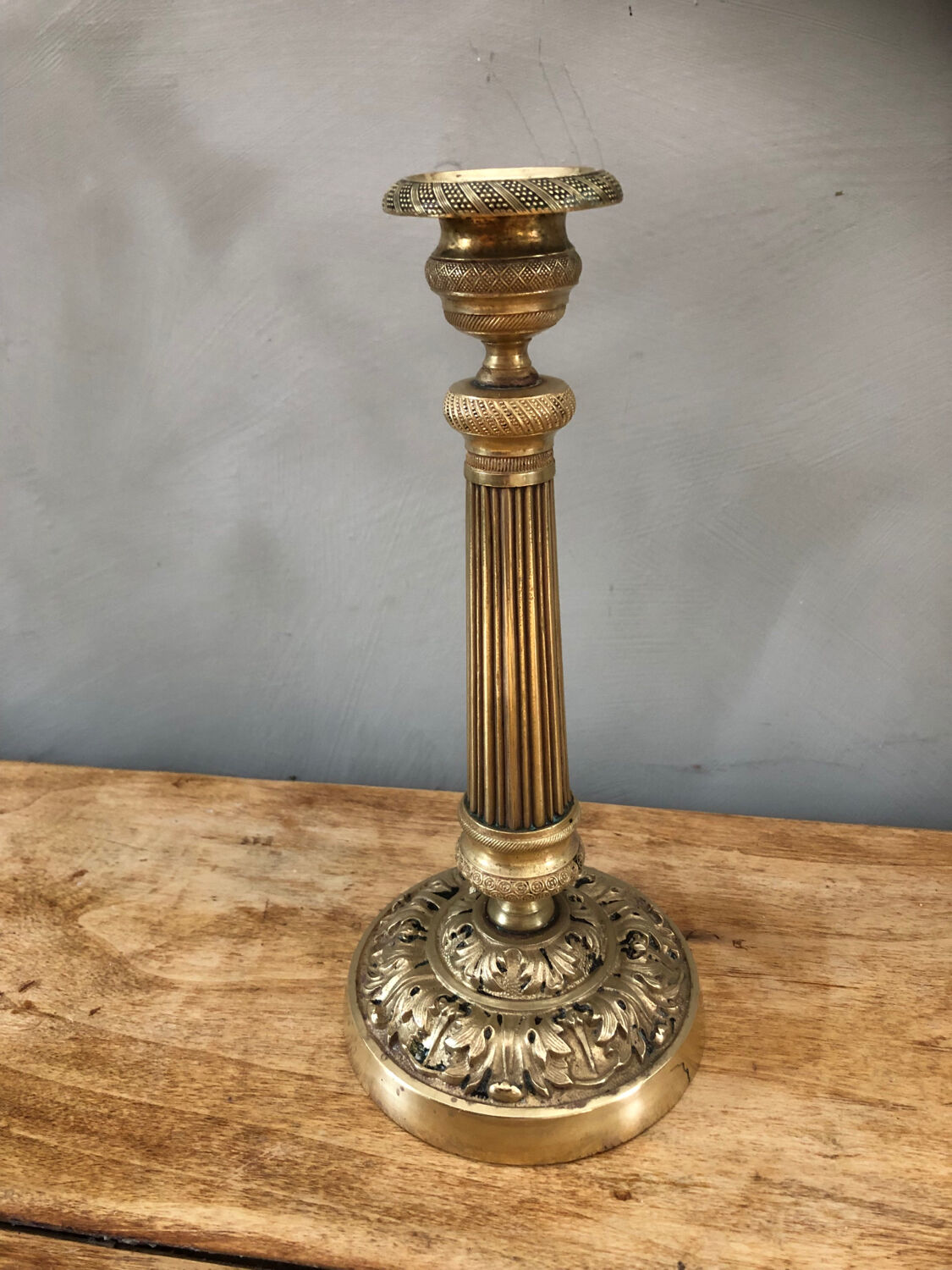 Antique bronze candle holder