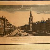 Engraving from optical view The main street and the Church of Sainte Marie Londres