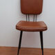 Vintage chair 1960 skai brown feet black iron